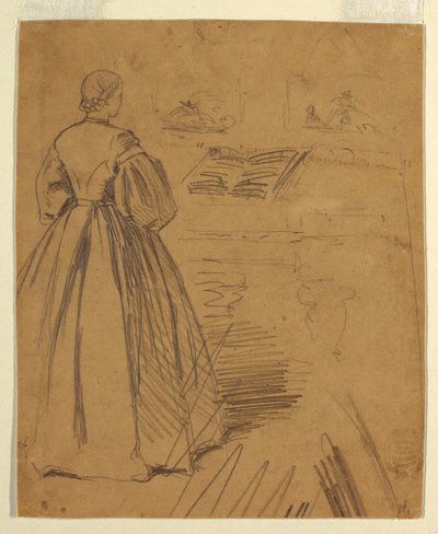 Frau steht vor einem Klavier, 1862 von Winslow Homer
