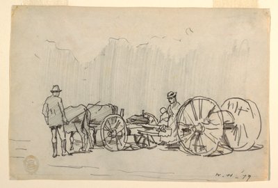 Zeichnung, Joch von Ochsen, 1879 von Winslow Homer