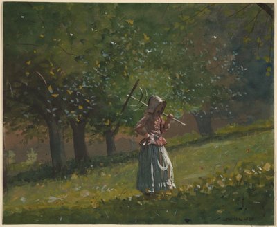 Mädchen mit Heugabel von Winslow Homer
