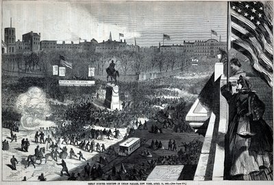 Großes Sumter-Treffen auf dem Union Square, New York, 11. April, aus Harper