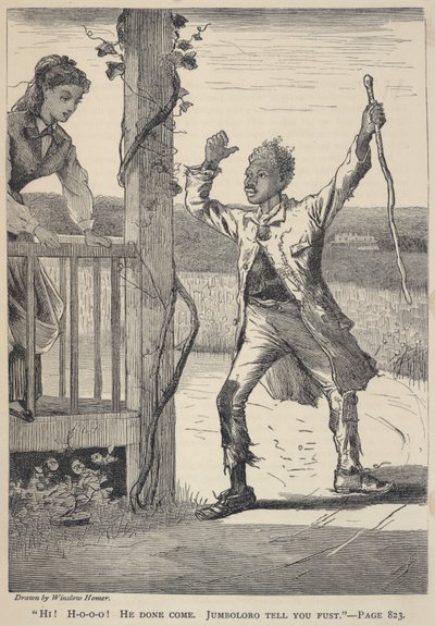"Hi! H-o-o-o! Er ist gekommen. Jumboloro sagt es dir zuerst.", aus The Galaxy, Juni 1869 von Winslow Homer