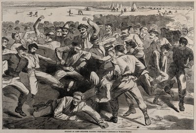 Ferien im Lager - Soldaten spielen Fußball, 1865 von Winslow Homer