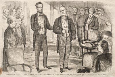 Präsidenten Buchanan und Lincoln betreten die Senatskammer vor der Amtseinführung von Winslow Homer