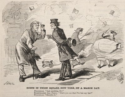 Szene am Union Square, New York, an einem Märztag, 1860 von Winslow Homer