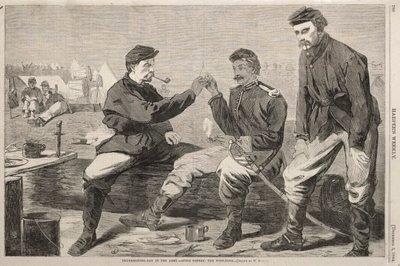 Erntedankfest in der Armee - Nach dem Abendessen: Der Wunschknochen, 1864 von Winslow Homer
