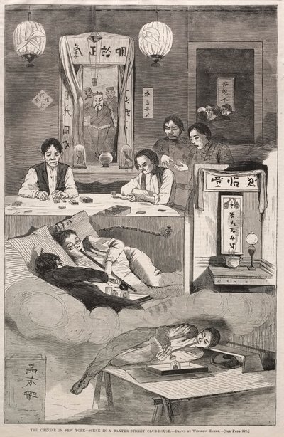 Die Chinesen in New York - Szene in einem Baxter Street Club-Haus, 1874 von Winslow Homer