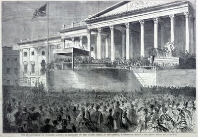Die Amtseinführung von Abraham Lincoln als Präsident, aus Harper