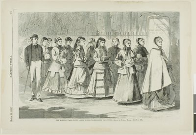 Der Morgenspaziergang - Mädchenschule promeniert auf der Allee von Winslow Homer