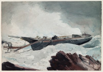 Das gestrandete Schoner, um 1900-10 von Winslow Homer