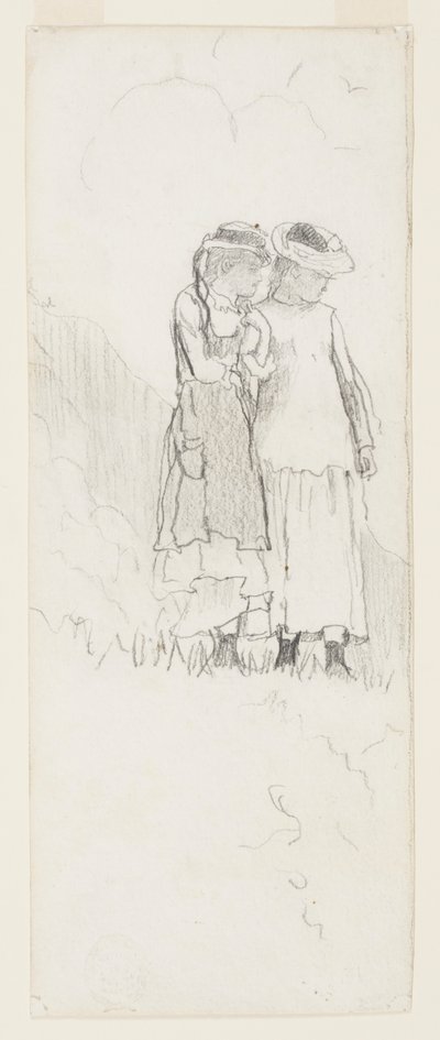 Zwei junge Mädchen auf einem Feld von Winslow Homer