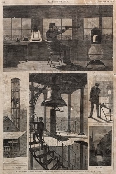 Wachturm, Ecke Spring und Varick Streets, New York von Winslow Homer