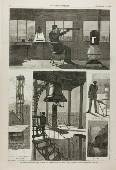 Wachturm, Ecke Spring und Varick Streets, New York von Winslow Homer