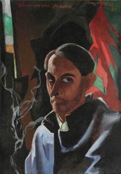 Die letzte Zigarette des Verurteilten Selbstporträt, 1924 von Witkacy