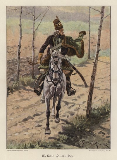 Polnischer Husar (Farblithografie) von Wojciech Kossak