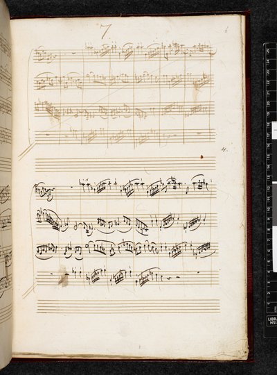 Adagio und Fuge in C-Moll, K. 546, Add. 28996, f.6r von Wolfgang Amadeus Mozart