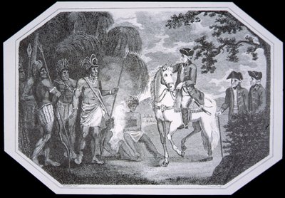 General Burgoyne und die Indianer im Jahr 1777, graviert von J. Taylor, aus 