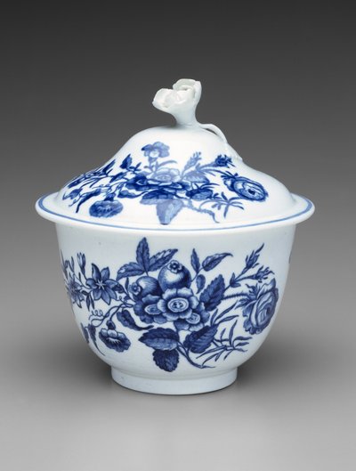 Zuckerdose mit Deckel, ca. 1760-1780 von Worcester Porcelain Manufactory