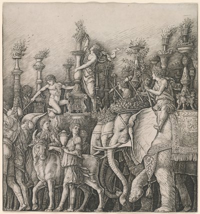 Der Triumph Caesars: Die Elefanten von Workshop of Andrea Mantegna
