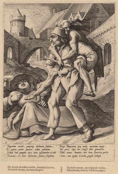 Armut ist leichter zu ertragen als Luxus von Workshop of Hendrick Goltzius, after Karel van Mander I