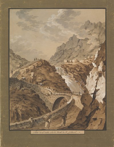Teufelsbrücke in Richtung Gotthardmassiv in der Schweiz von Xaver Triner