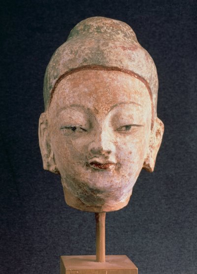 Kopf einer Buddha-Statue, aus Bezeklik, 9.-10. Jahrhundert von Xingjiang