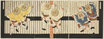 Spatzentänzer, aus "Ein Satz von sechs für den Katsushika-Kreis (Katsushika rokuban tsuzuki)" von Yashima Gakutei