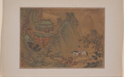 Landschaft mit Mann zu Pferd von Yen Liu