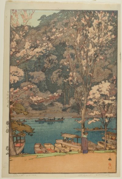 Arashiyama, aus der Serie "Acht Szenen der Kirschblüten" von Yoshida Hiroshi