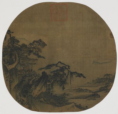 Landschaft: Pavillons an einem Berghang, ein Bach darunter, Ming-Dynastie, 16. Jahrhundert von Yuan Ma
