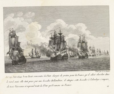 Jan Bart erobert Getreideschiffe von einem holländischen Geschwader zurück, 1694 von Yves Marie Le Gouaz