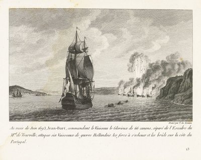 Jan Bart greift sechs holländische Schiffe vor der Küste Portugals an, 1693 von Yves Marie Le Gouaz