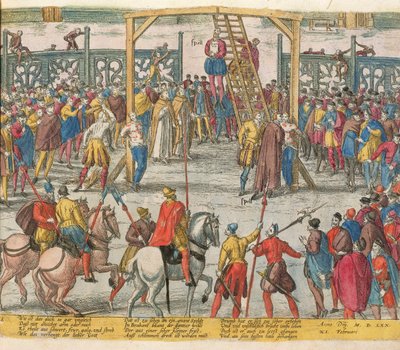 Die Hinrichtung von Spell von Brabant, der andere unschuldige Menschen wieder zum Leben erweckt hatte von Zacharias (school of) Dolendo