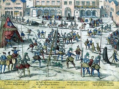 Turnier in Brüssel, veranstaltet von den Spaniern zur Stärkung der Soldatenmoral und zur Betonung, dass die Niederlande nun ihnen gehörten von Zacharias (school of) Dolendo
