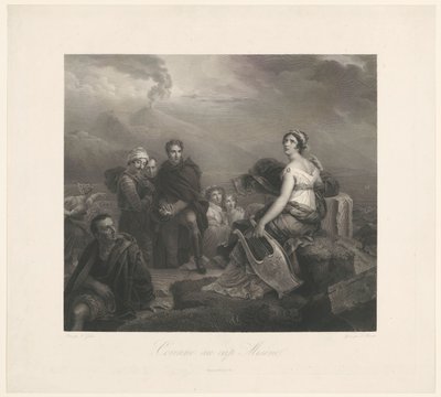 Corinne mit einer Leier bei Capo Miseno von Zachée Prévost