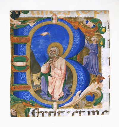 König David im Gebet in einem Initial B von Zanobi di Benedetto Strozzi
