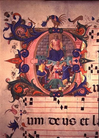 Missale 515 f.13v Das Massaker der Unschuldigen, aus einem Chorbuch vor 1449 von Zanobi di Benedetto Strozzi