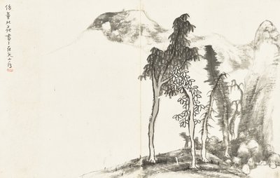 Landschaften und Blumen, Album mit sechs Blättern von Zhu da Bada Shanren