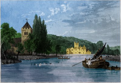 Abtei von Bisham, Komturei der Templer, Graf von Berkshire (Gravur) von . .