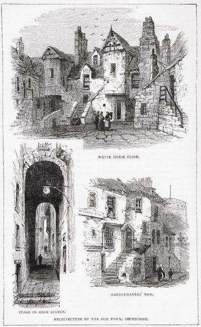 Architektur der Altstadt, Edinburgh, Schottland von . .