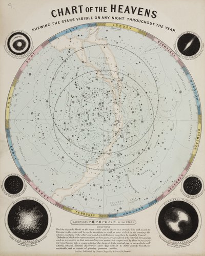 Himmelskarte, ca. 1850 von John Pardon
