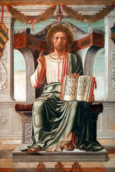 Christus segnet, Retter der Welt von Maestro del Cattaver von . .
