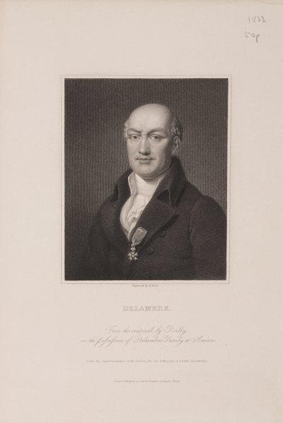 Jean Baptiste Joseph Delambre, französischer Astronom, ca. 1810er von Frederick (attr. to) Barnard