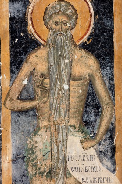 Kloster (Manastirea Sucevita). Die Kirche. Außen. Der Chor. Westteil. Wandmalerei. von . .