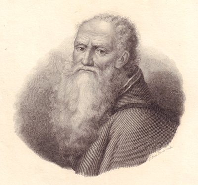Porträt des italienischen Malers Bernardino Luini (ca. 1481-1532), Kupferstich von Caterina Piotti-Pirola nach einem Selbstporträt von Luini von William Walcutt
