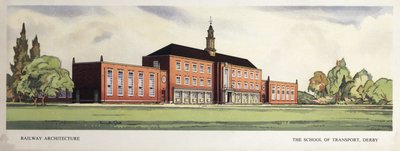 Eisenbahnarchitektur: die Schule des Transports, Derby, frühe 1950er von Frederick (attr. to) Barnard
