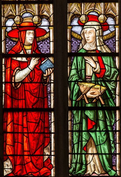 Buntglasfenster der Kathedrale von Saint Etienne de Sens von . .