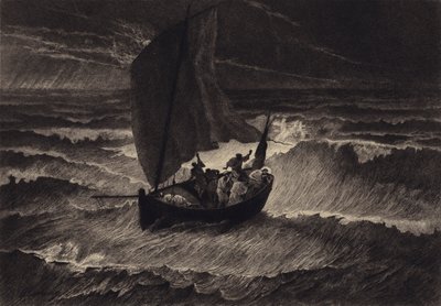 Jesus schläft während des Sturms von after Albert Robida