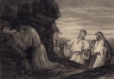 Jesus im Gebet von after Albert Robida