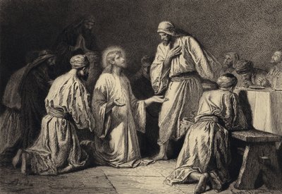 Jesus betet inmitten seiner Jünger von after Albert Robida