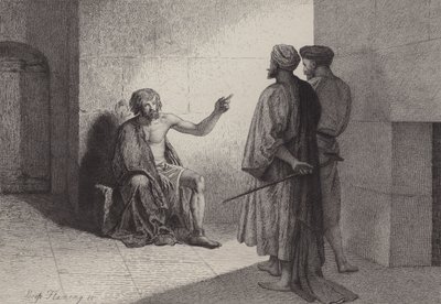 Johannes der Täufer im Gefängnis von after Albert Robida